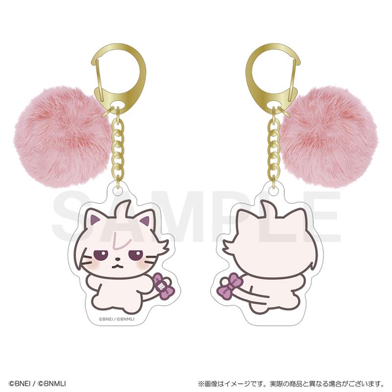 ぽんぽん付きキーホルダー　てんねこ