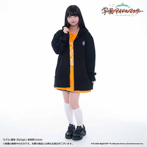 学園アイドルマスター 初星学園購買部ジップアップパーカー 黒 XL