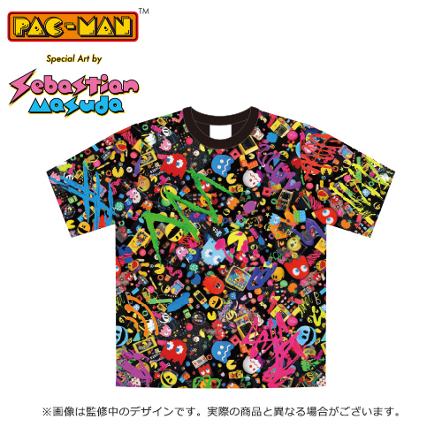 PAC-MAN Special Art by Sebastian Masuda 公式総柄Tシャツ