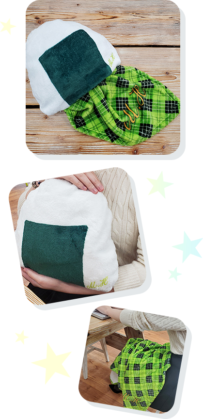 ブランケット入りおにぎりクッション